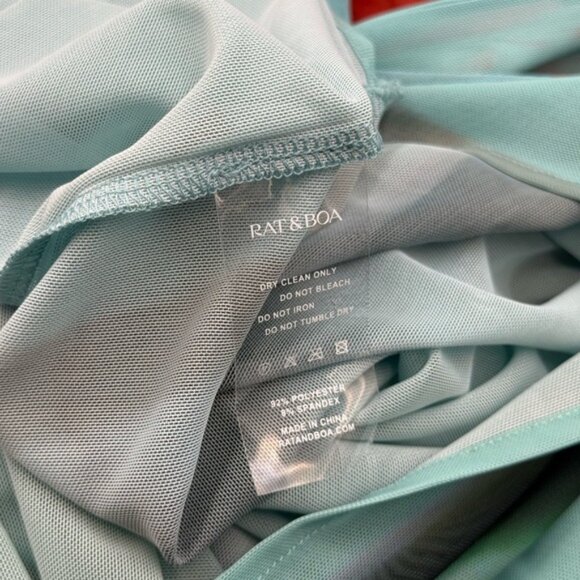 🆕 RAT & BOA 🧿 NWOT Santino Sheer Long Sleeve Dress, Blue with Red Tulip Sz XXS - Picture 16 of 16